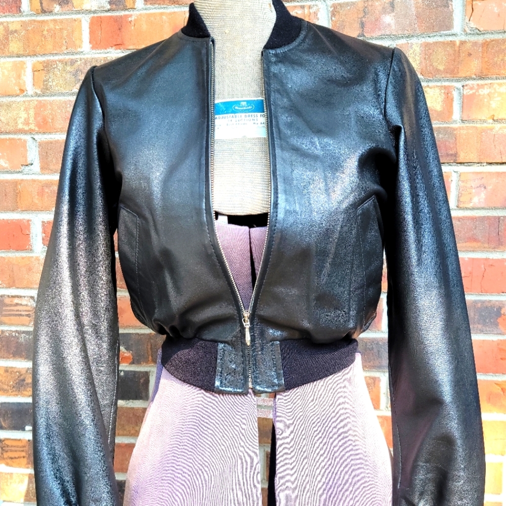 Wilson's Black Leather Bomber Jacket